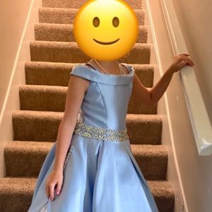 Little Rosie girls pageant dress. Ice Blue